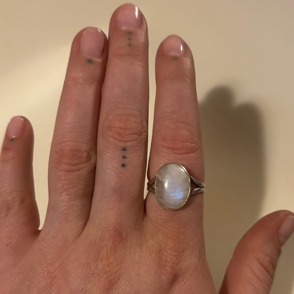 Silver and Moonstone Ring